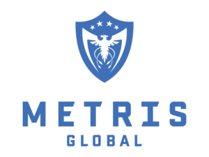 Metris Logo Blue Vertical Roger ODell